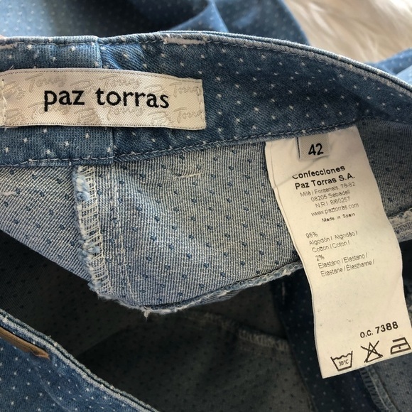 Paz Torras Micro Dot Blue Skinny Jeans 10 - Picture 3 of 7